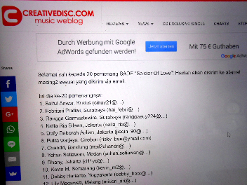 Menang Kuis Creative disc music webblog