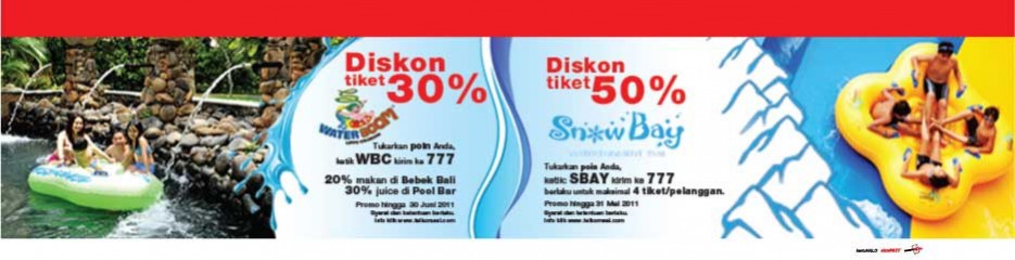 Diskon 50% dan 30% di Waterboom dan SnowBay