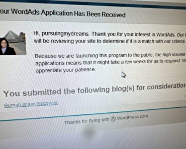 Saya sudah mendaftar WordAds dan Mendapat Email Konfirmasi