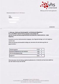 Surat Tagihan dari tempat Kursus Bahasa