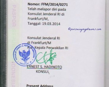 Lapor Diri di Konsulat RI Frankfurt