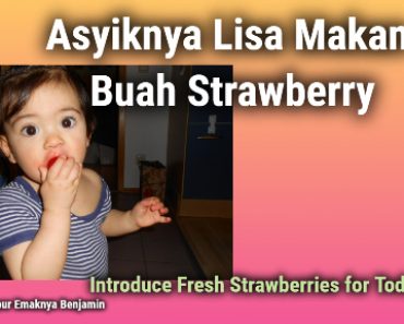 Asyiknya si Kecil Makan Buah Strawberry